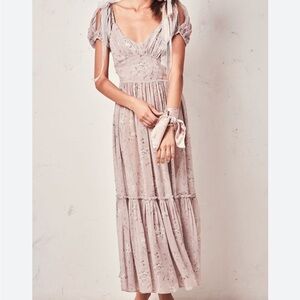 LoveShackFancy Pink Sleeveless Maxi Sundress